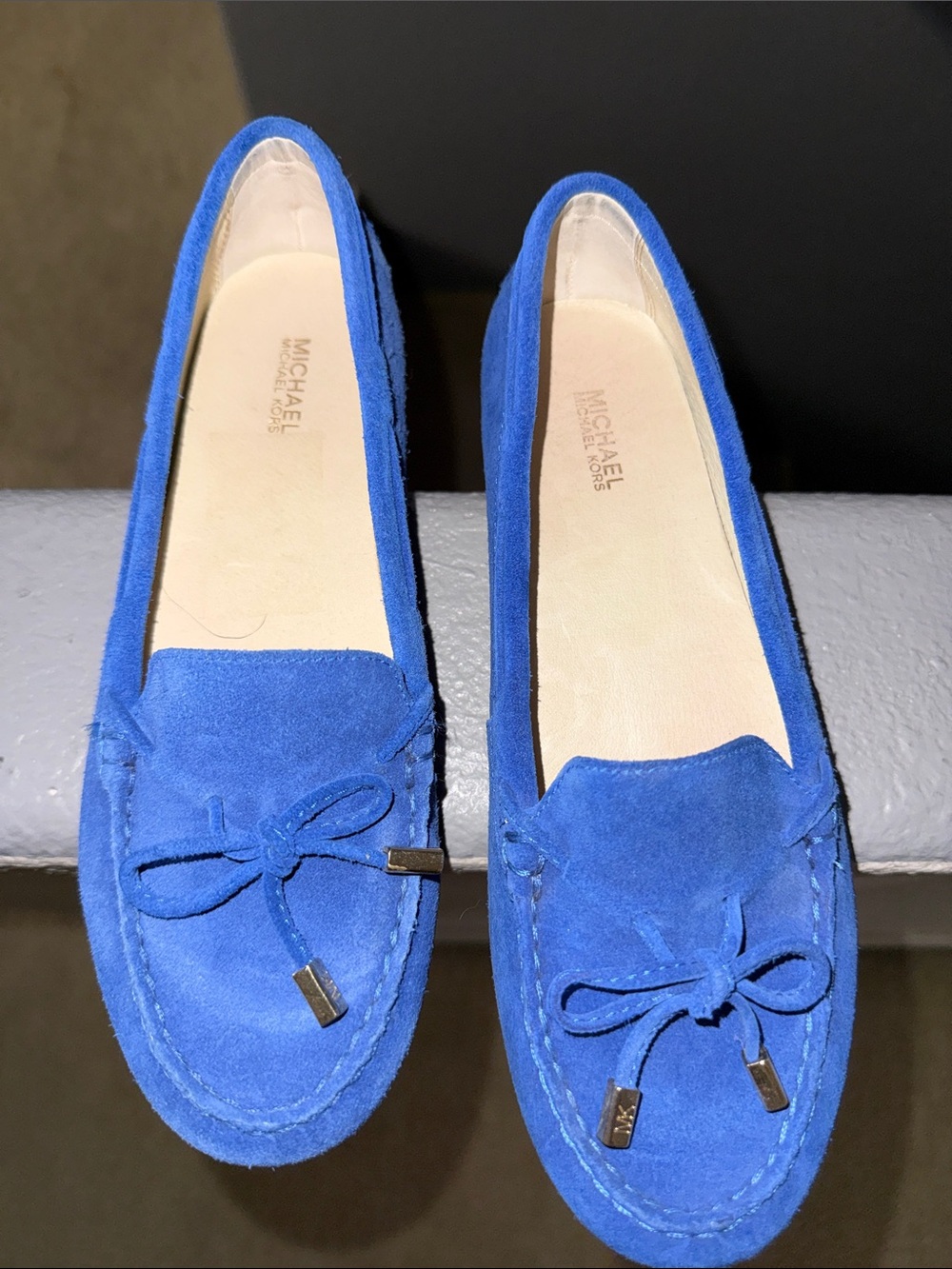 Michael Kors Cobalt Blue Suede Moccasins